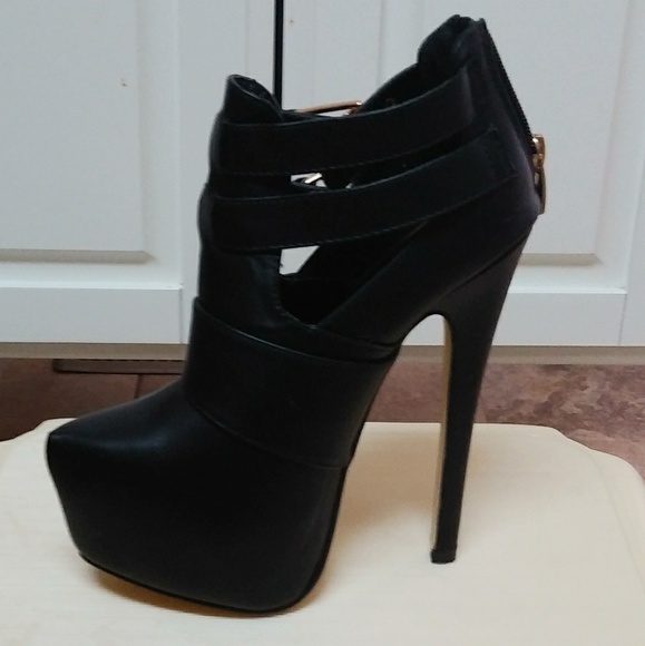 Women Almond Toe Platform Strappy StilETTO BOOTIE - Picture 4 of 6